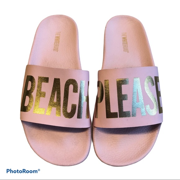 The White Brand BEACH PLEASE Flip Flop Slides 39 - Picture 7 of 7